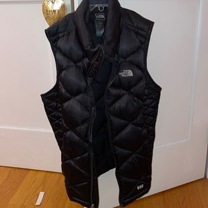 North Face Black Puffer Vest Girls large 14 16